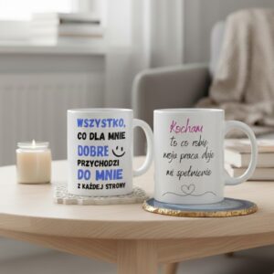 Kubki-afirmacje pozytywne sukces bogactwo, rozwoj duchowy kubki z afirmacjami, prezent dla osoby uduchowionej, rozwoj osobisty, kubek z afirmacją