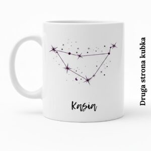kubek znak zodiaku, koziorożec, personalizowany kubek, prezent z imieniem, kubek z konstelacją, prezent dla koziorożca, bodhika, prezent urodzinowy, manifestacja sukcesu